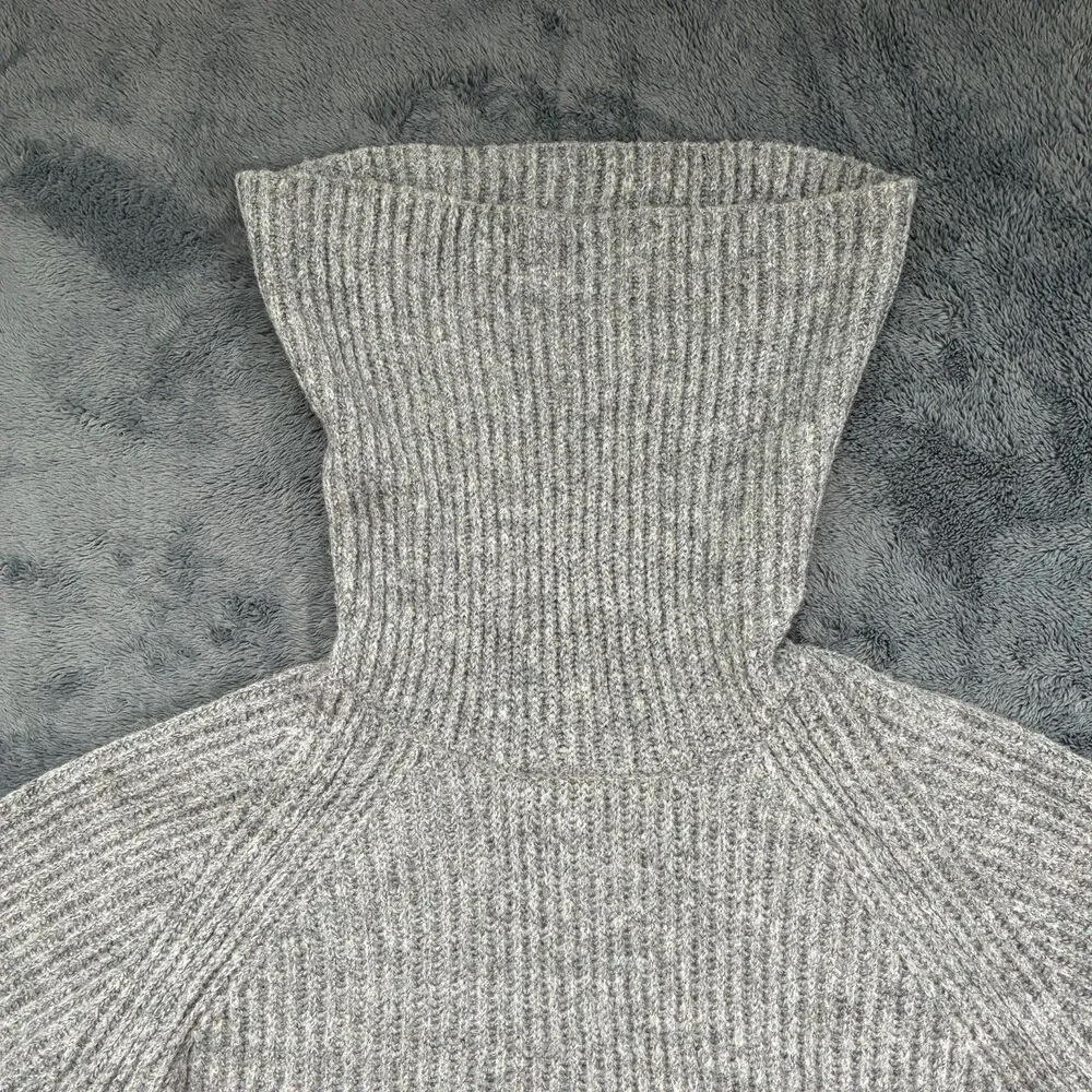 J. Crew Point Sur Ribbed Chunky Turtleneck Mohair Wool Blend Sweater Small